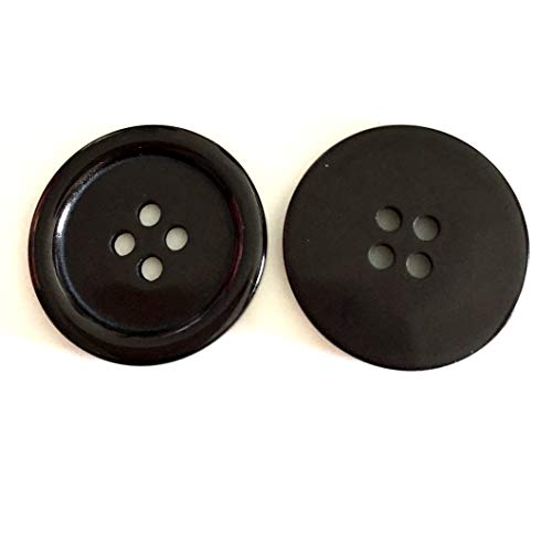 10 schwarze Resin Harz Knöpfe 25mm DIY Kunststoffknopf Knopf 4-Löcher DIY schneidern nähen von DIY Express