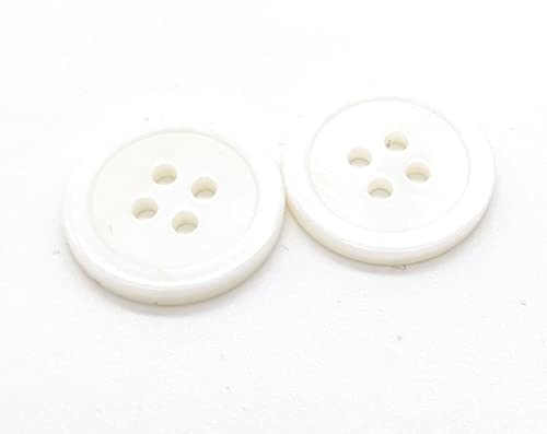 20 weiße Kunststoff Knöpfe Knopf 20mm DIY nähen basteln 4-Löcher von DIY Express