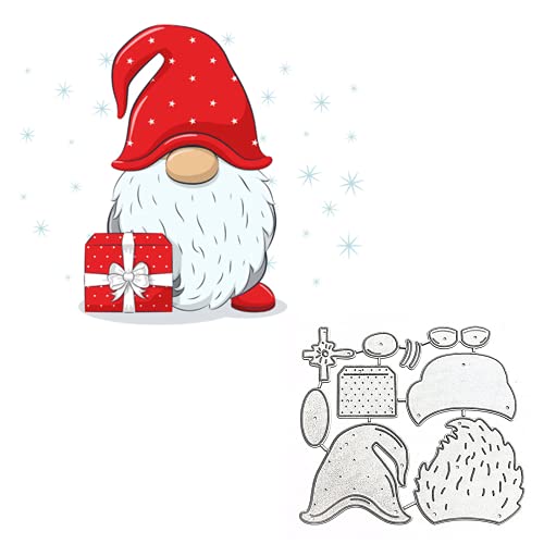 1 Stück Weihnachtsgeschenk-Zwerg Metall-Stanzformen, niedlicher fröhlicher Zwerg Weihnachtsmann, Stanzformen, Schablonen für Kartenherstellung, Fotoalbum, dekorative Prägepapierkarten von DIY Scrapbooking Artist