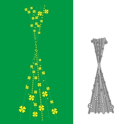 1 x Kleeblatt-Metall-Stanzschablone, gepunktet, Linienvorhang-Stanzformen, DIY Scrapbooking Artist Stanzschablonen für Kartenherstellung, Fotoalbum, dekorative Prägepapierkarten von DIY Scrapbooking Artist