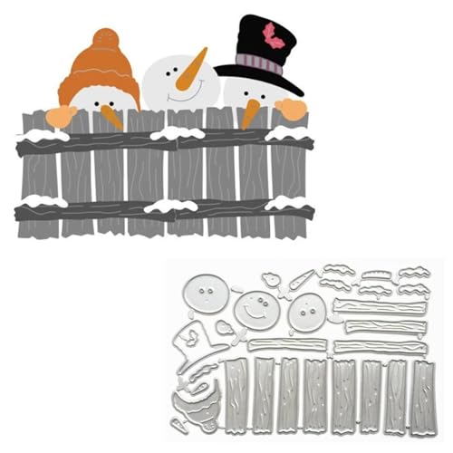 1 x Weihnachts-Schneemann-Rahmen-Metall-Stanzformen, niedlicher Weihnachts-Schneemann-Hintergrund, DIY Scrapbooking Artist Stanzformen, Schablonen-Formen für DIY-Kartenherstellung, Prägung, Foto von DIY Scrapbooking Artist