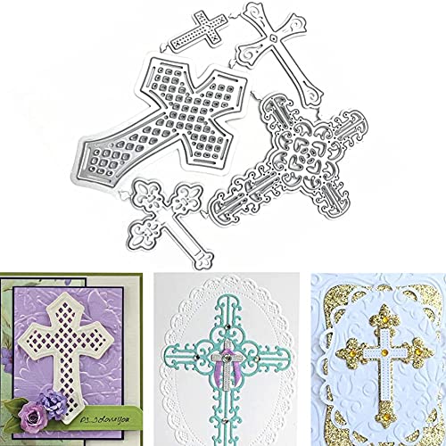 DIY Scrapbooking Artist 5-teiliges Kreuz-Stanzformen-Set, 5 Designs, Metall-Stanzformen, Schablonen für Kartenherstellung, Prägung, DIY Handwerk von DIY Scrapbooking Artist