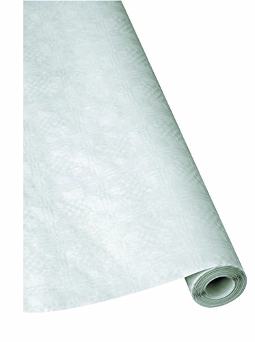 1 Rolle Damast - Tischtuch weiß 80 cm x 50 m Papiertischdecke Tischdecke, Papiertischtuch, Einwegtischtuch, Einwegtischdecke, Bierzeltgarnitur, Tischgarnitur, Festzelt