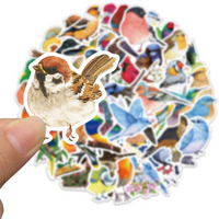 10/50Pcs Colorful Watercolor Style Bird Stickers Decals for Phone Laptop Luggage Suitcase Laptop Decals PVC Car Sticker