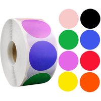 100-500pcs Chroma Labels Stickers Color Code Dot Labels Stickers 1 Inch Round Red, ,Yellow,Blue,Pink,Black,Stationery Stickers