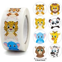 100-500pcs Round Cartoon Toys Animal stickers for kids Teacher Reward Encourage Sticker Office Stationery for children 1inch