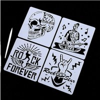 10pc Rock Styles DIY Drawing Stencils Painting Template Lace Ruler Graffiti Painting Set