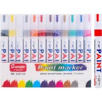 12 Colors Oil Based Permanent Marker Pens White Waterproof Paint Markers For Car Tire Lettering Art Projects Rock Painting Metal