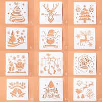 12Pcs Multi-purpose Small Christmas Painting Stencil for Student Children Dropship