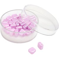 Glasperle "Quadratisch", 35 Stück - Flieder von Pink