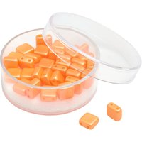 Glasperle "Quadratisch", 35 Stück - Orange von Orange
