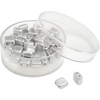 Glasperle "Quadratisch", 35 Stück - Silber von PRACHT