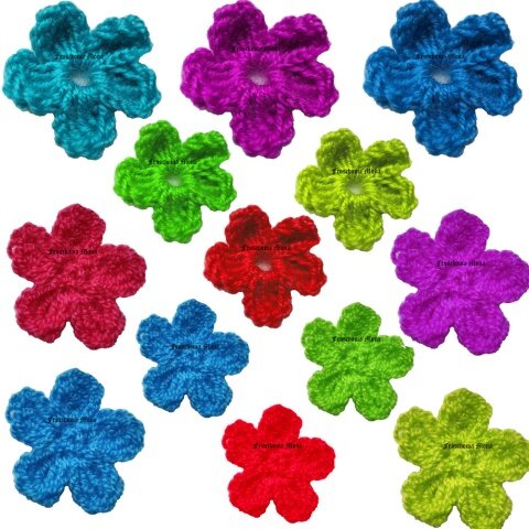 Fix gehäkelt Streublümchen Blüten 5 Blätter 2 Varianten