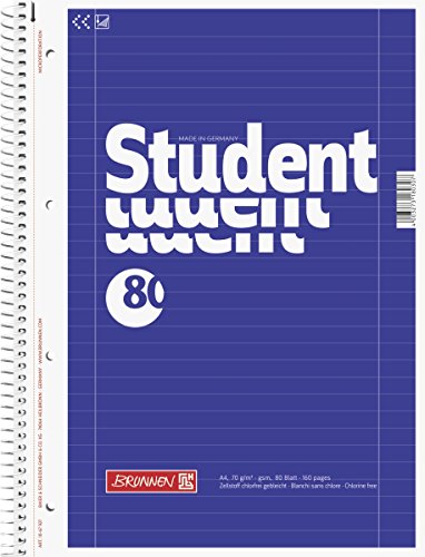 20 Brunnen Collegeblöcke Student A4 Lineatur 27, 80 Blatt