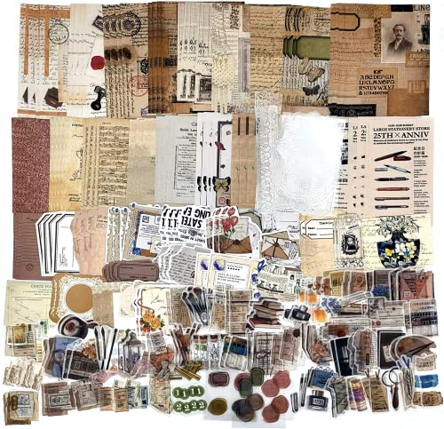 260stk Vintage Scrapbook Zubehör Set Aufkleber Vintage Scrapbooking Sticker Scrapbooking Papier Scrapbook Set Aufkleber Vintage Sticker Journaling Sticker Deko Papier Aufkleber Vintage von Yukiyi