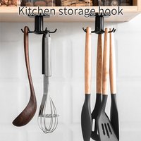 360 Degrees Rotated Kitchen Hooks Self Adhesive 6 Hooks Home Wall Door Hook Handbag Clothes Ties Bag Hanger Hanging Rack