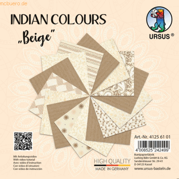 5 x Ludwig Bähr Naturpapier Indian Colours 13,7x13,7cm VE=15 Blatt bei von Ludwig Bähr