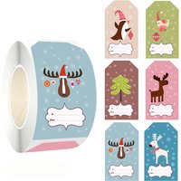 50-250pcs New Merry Christmas Stickers Rectangle Christmas Gift Box Decor Seal Sticker Cute Santa Stickers Stationery