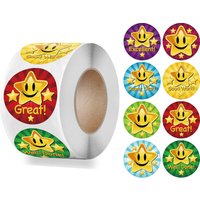 50-500pcs Children Reward Stickers Creative School Supplies Reward Cute Star Sticker 2.5cm Circle Kids Toy Stickers