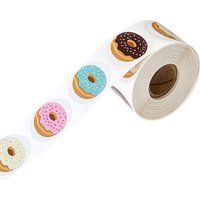 50-500pcs Stickers Stylish Donut Stickers 8 Designs Delicious Looking Handmade white labels stickers for Cake bread baking