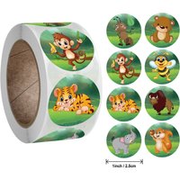 50-500pcs zoo Animals cartoon Stickers for kids classic toys sticker school teacher reward sticker 8 designs pattern tiger