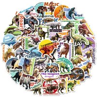 50pcs Dinosaur Stickers Jurassic Park Cartoon Personality Fashion Brand Suitcase Skateboard Realistic Dinosaur Stickers