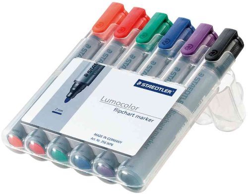 5er Sparpack STAEDTLER Lumocolor FlipchartMarker 356, 5x6er Etui (5, sortiert Rundspitze)