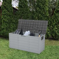 75gal 260L Outdoor Garden Plastic Storage Deck Box Chest Tools Cushions Toys Lockable Seat storage box
