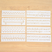 8 PCS Stencils Painting Drawing Templates Letter Molds Lace Ruler Alphabet Child