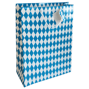 8 x Geschenktragetasche Bayernraute - 25 x 33 x 11 cm blau/weiß.