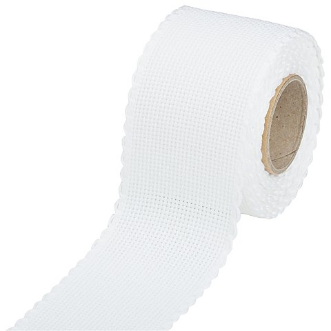 Aida-Stickband, weiß, Breite: 5 cm, 5m-Rolle