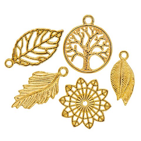 Anhänger "Boho", gold, 20–23 mm, 20 Stück Anhänger "Boho", gold, 20–23 mm, 20 Stück