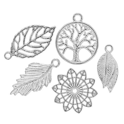 Anhänger "Boho", silber, 20–23 mm, 20 Stück Anhänger "Boho", silber, 20–23 mm, 20 Stück