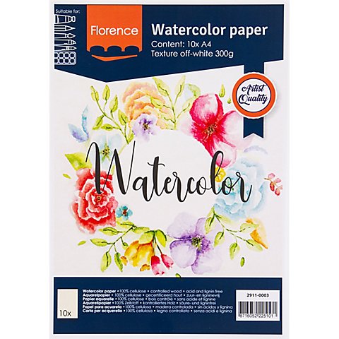 Aquarell-Papier "Florence", DIN A4, 300 g/m²