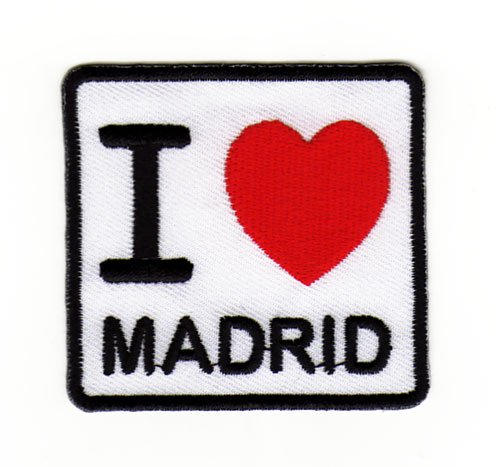 Aufnäher Bügelbild Aufbügler Iron on Patches Applikation I Love Madrid Spanien Spain von Bestellmich / Aufnäher