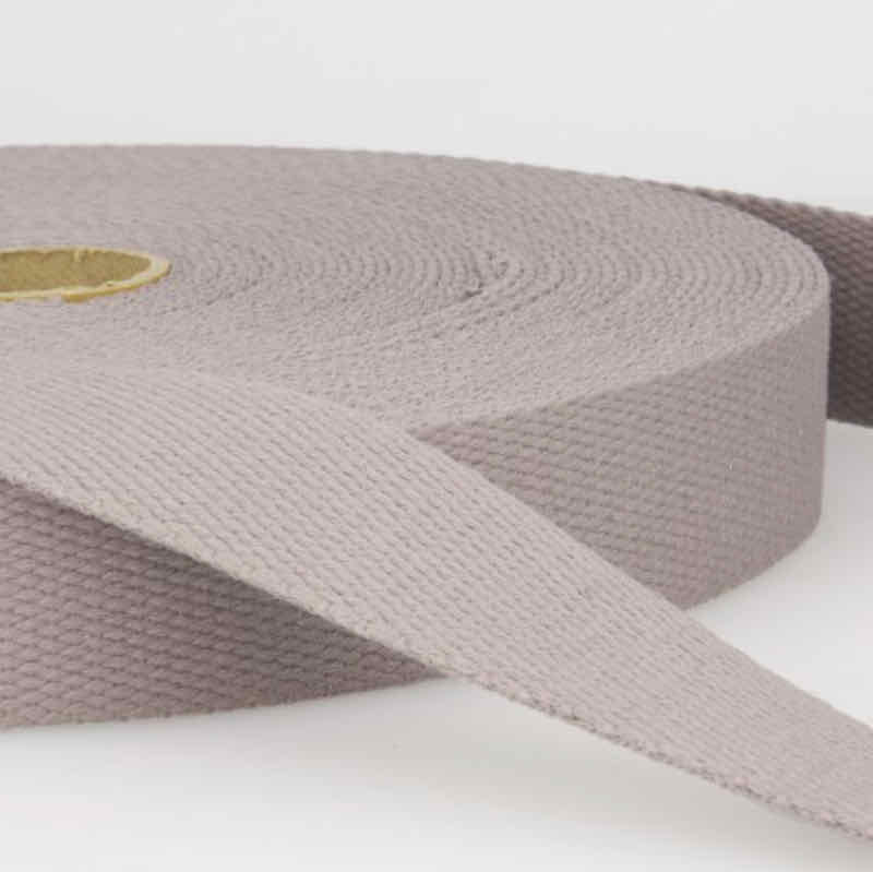 Baumwoll Gurtband, 40 mm - aus Baumwolle, diverse Farben - 1 Meter - Hellgrau Baumwoll Gurtband, 40 mm - aus Baumwolle, diverse Farben - 1 Meter - Hellgrau