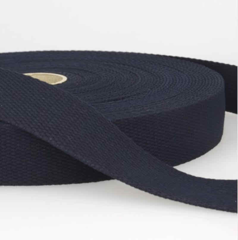 Baumwoll Gurtband, 40 mm - aus Baumwolle, diverse Farben - 1 Meter - Marine Baumwoll Gurtband, 40 mm - aus Baumwolle, diverse Farben - 1 Meter - Marine
