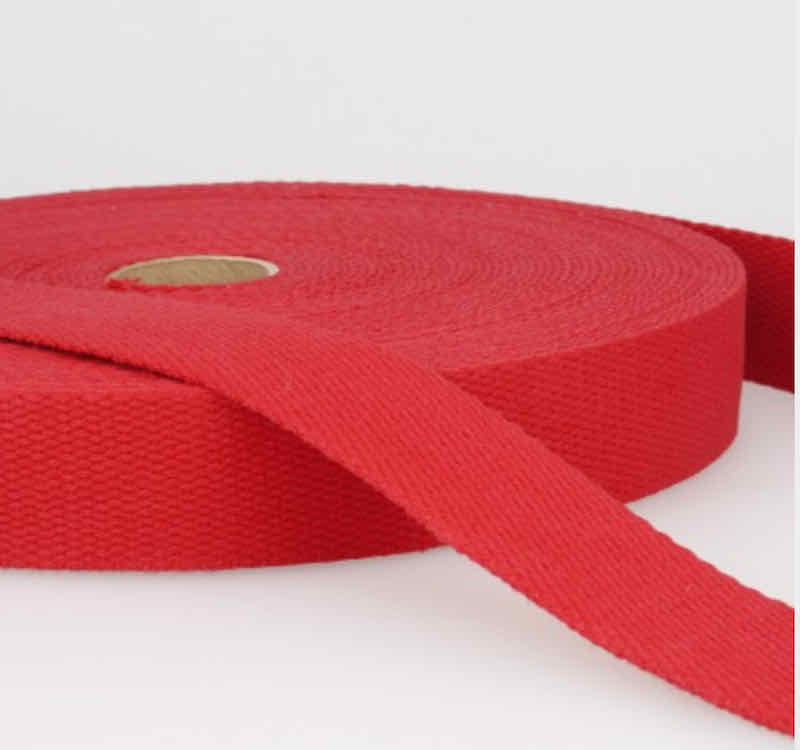 Baumwoll Gurtband, 40 mm - aus Baumwolle, diverse Farben - 1 Meter - Rot Baumwoll Gurtband, 40 mm - aus Baumwolle, diverse Farben - 1 Meter - Rot