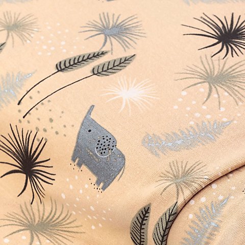 Baumwoll-Jersey „Elefanten“ mit Elasthan, beige-color Baumwoll-Jersey „Elefanten“ mit Elasthan, beige-color