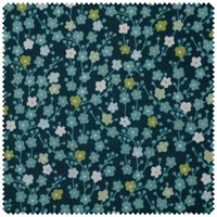 Baumwoll-Stoff Michiko mit Golddruck "Kirschblüten" - Blau von Blau