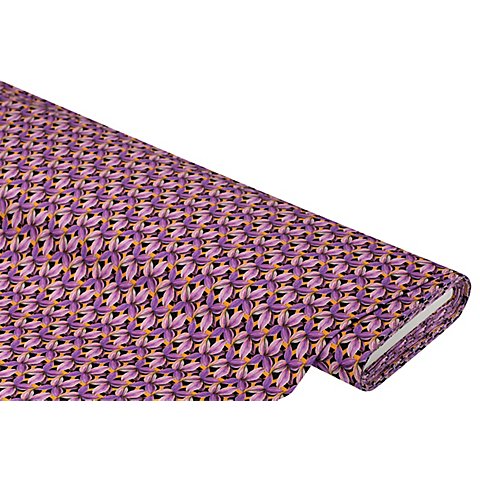 Baumwoll-Stretch "Blumen", lila-color