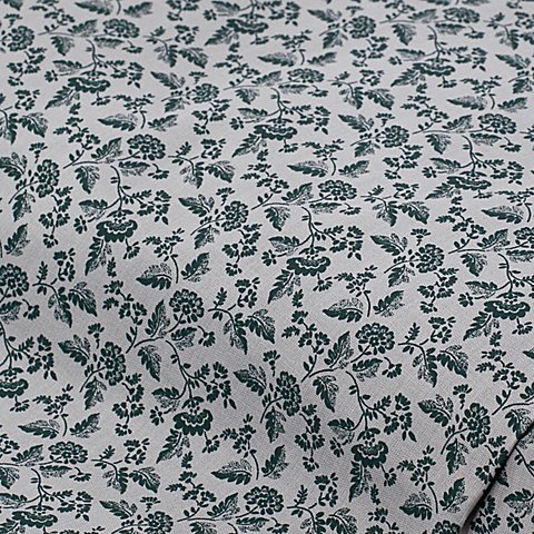 Baumwoll-Trachtenstoff "Blumen", grau/grün Baumwoll-Trachtenstoff "Blumen", grau/grün