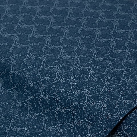 Baumwoll-Trachtenstoff "Ranken", marine