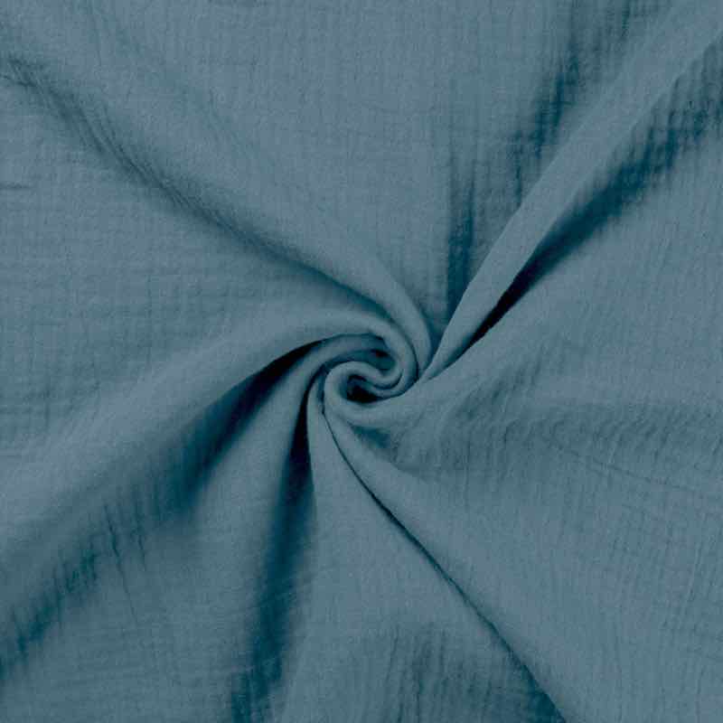 Bio Gauze, Musselin – Double Gauze Rauchblau – unifarben - 50 cm Bio Gauze, Musselin – Double Gauze Rauchblau – unifarben - 50 cm