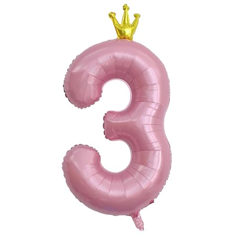 Birthday Nummer 3 Luftballon,3. Geburtstag Ballon 40 Zoll Folienballon Giant Helium Folie Nummer Ballons Digital Ballon mit Stern Krone für Jungen Mädchen Jahrestag Graduierung Dekoration Party Rosa Birthday Nummer 3 Luftballon,3. Geburtstag Ballon 40 Zoll Folienballon Giant Helium Folie Nummer Ballons Digital Ballon mit Stern Krone für Jungen Mädchen Jahrestag Graduierung Dekoration Party Rosa von Jieddey