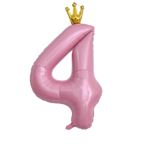 Birthday Nummer 4 Luftballon,4. Geburtstag Ballon 40 Zoll Folienballon Giant Helium Folie Nummer Ballons Digital Ballon mit Stern Krone für Jungen Mädchen Jahrestag Graduierung Dekoration Party Rosa Birthday Nummer 4 Luftballon,4. Geburtstag Ballon 40 Zoll Folienballon Giant Helium Folie Nummer Ballons Digital Ballon mit Stern Krone für Jungen Mädchen Jahrestag Graduierung Dekoration Party Rosa von Jieddey