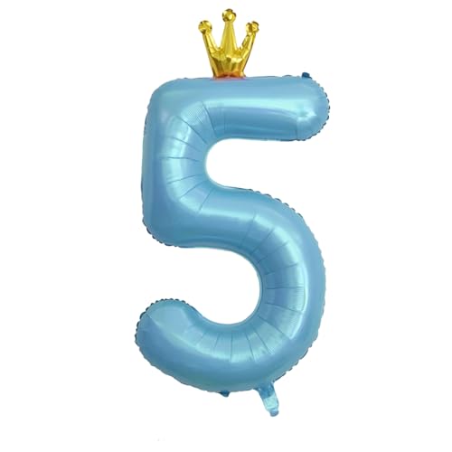 Birthday Nummer 5 Luftballon,5. Geburtstag Ballon 40 Zoll Folienballon Giant Helium Folie Nummer Ballons Digital Ballon mit Stern Krone für Jungen Mädchen Jahrestag Graduierung Dekoration Party Blau Birthday Nummer 5 Luftballon,5. Geburtstag Ballon 40 Zoll Folienballon Giant Helium Folie Nummer Ballons Digital Ballon mit Stern Krone für Jungen Mädchen Jahrestag Graduierung Dekoration Party Blau von Jieddey