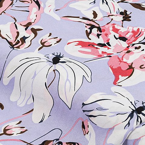 Blusenstoff Soft Touch "Blumen", flieder-color