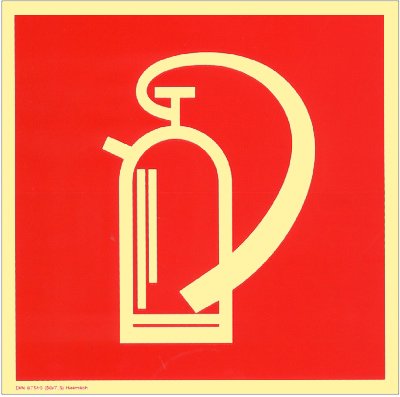 Brandschutzzeichen Brandschutzschild Feuerlöscher - Schild Kunststoff nachleuchtend 200 mm x 200 mm #6913611