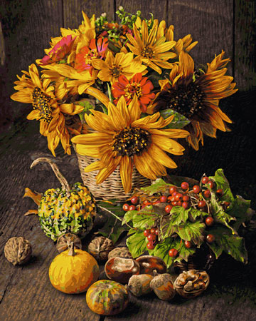 Buntes Herbst-Stillleben Buntes Herbst-Stillleben